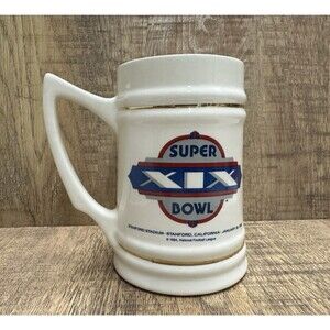 1985 Super Bowl XIX 49ers vintage beer mug